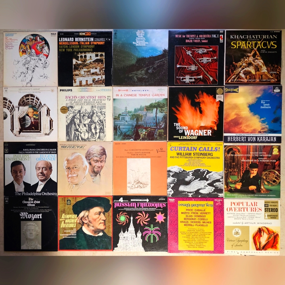 Classical Music Vinyl LP Record Lot of 20 (Bach, Beethoven, Brahms, Mozart, etc)